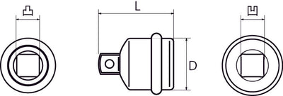 トップ工業　インパクト用ソケットアダプター 差込角12.7mm→差込角19.0mm　【品番：PAD-46】◯