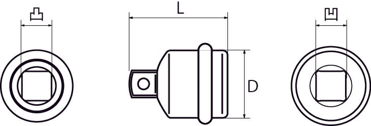 トップ工業　インパクト用ソケットアダプター 差込角12.7mm→差込角19.0mm　【品番：PAD-46】◯