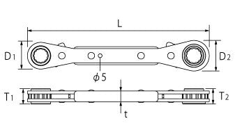 トップ工業　4サイズ板ラチェットレンチ　【品番：PRW-7S】