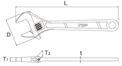 トップ工業　モンキレンチ（HX）　【品番：HX-300】