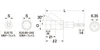 トップ工業　電動ドリル用 ユニバーサルショートソケット　【品番：EUS-24S】