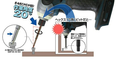 【メール便対応】トップ工業　電動ドリル用ボールポイントビット 10mm　【品番：EBP-100】