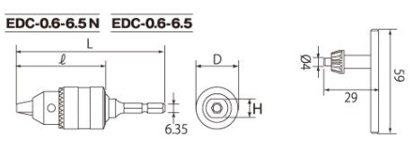 トップ工業　電動ドリル用ドリルチャック　【品番：EDC-0.6-6.5N】