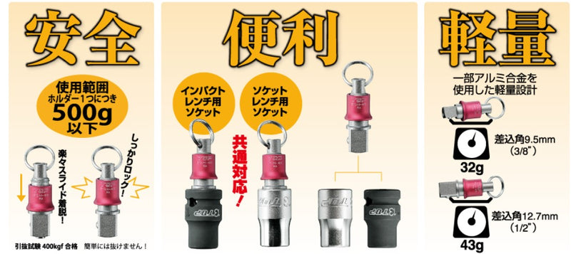 トップ工業　携帯用インパクトソケットホルダー　【品番：PSH-4BRBKN】