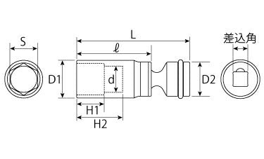 トップ工業　インパクトレンチ用ユニバーサルソケットセット（差込角12.7mm）　【品番：PUS-424】