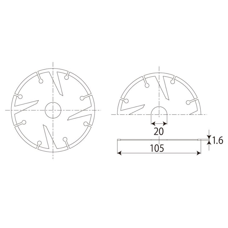 【メール便対応】トップ工業　塩ビ管用電着ダイヤ 面取り付　【品番：TDE-105D】