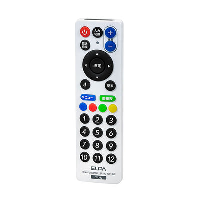 【メール便対応】朝日電器（ELPA）　スリムテレビリモコン　【品番：RC-TV013UD】