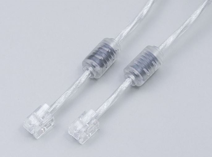 朝日電器（ELPA）　6極2芯シールドツイストテレホンコード 3m　【品番：TEW-A030】