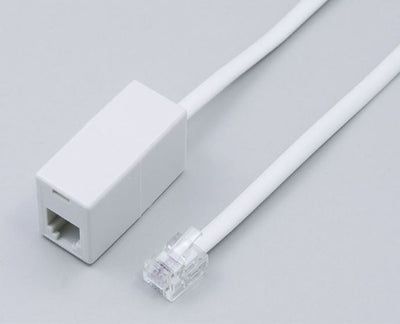 朝日電器（ELPA）　6極4芯・2芯兼用テレホン延長コード 5m　【品番：TEW-E050】
