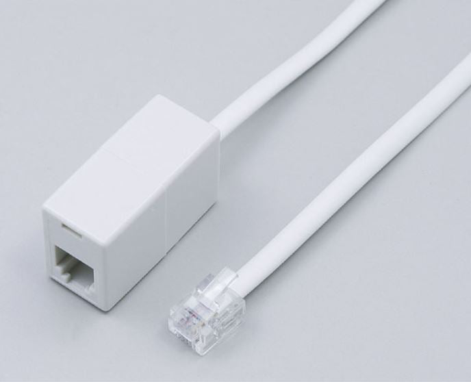朝日電器（ELPA）　6極4芯・2芯兼用テレホン延長コード 5m　【品番：TEW-E050】