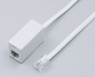朝日電器（ELPA）　6極4芯・2芯兼用テレホン延長コード 10m　【品番：TEW-E100】