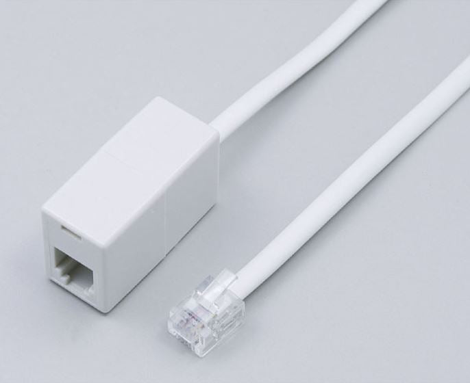 朝日電器（ELPA）　6極4芯・2芯兼用テレホン延長コード 10m　【品番：TEW-E100】