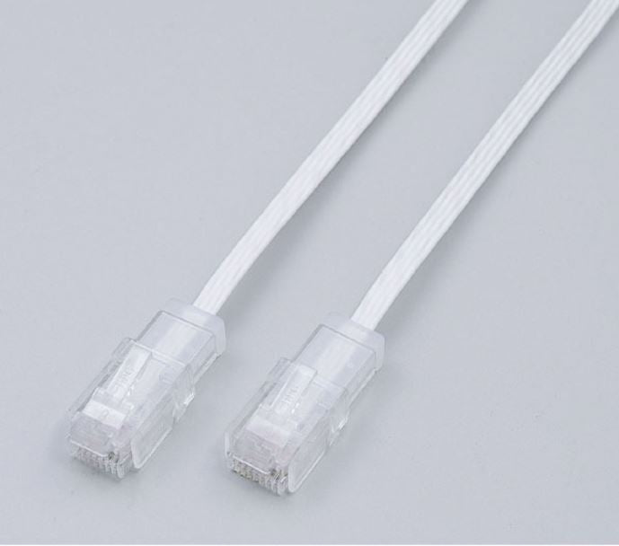 【在庫処分】【メール便対応】朝日電器（ELPA）　LAN・テレホン兼用フラットケーブル 3m　【品番：TEW-F030】