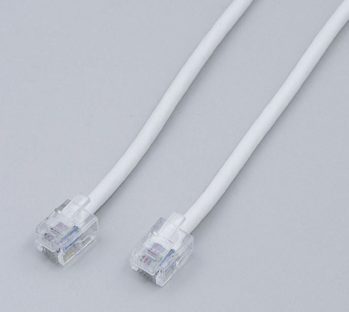 朝日電器（ELPA）　6極6芯テレホンコード 3m　【品番：TEW-S030】