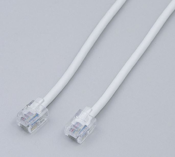朝日電器（ELPA）　6極6芯テレホンコード 10m　【品番：TEW-S100】