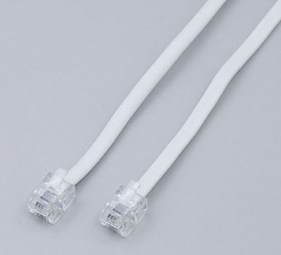 朝日電器（ELPA）　6極4芯・2芯兼用テレホンコード 1m　【品番：TEW-T010】