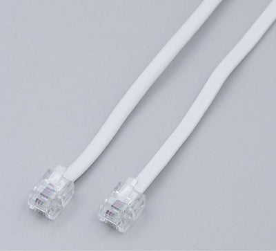 朝日電器（ELPA）　6極4芯・2芯兼用テレホンコード 2m　【品番：TEW-T020】