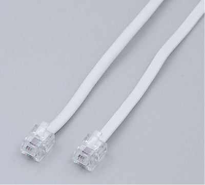 【メール便対応】朝日電器（ELPA）　6極4芯・2芯兼用テレホンコード 3m　【品番：TEW-T030】