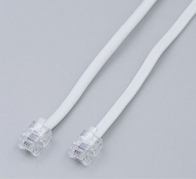 朝日電器（ELPA）　6極4芯・2芯兼用テレホンコード 5m　【品番：TEW-T050】