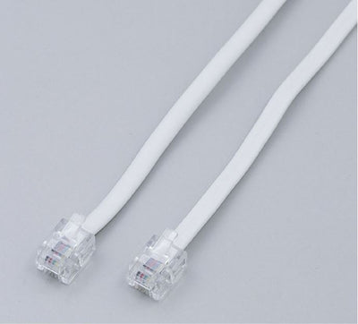 朝日電器（ELPA）　6極4芯・2芯兼用テレホンコード 7m　【品番：TEW-T070】