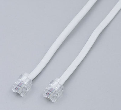 朝日電器（ELPA）　6極4芯・2芯兼用テレホンコード 10m　【品番：TEW-T100】