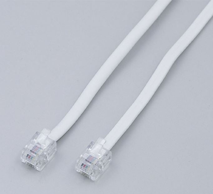 朝日電器（ELPA）　6極4芯・2芯兼用テレホンコード 15m　【品番：TEW-T150】