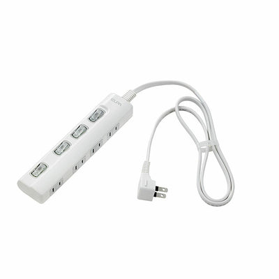 朝日電器（ELPA）　LEDランプ スイッチ付タップ（横挿し） 4個口　ホワイト　【品番：WLS-LY41EB（W）】