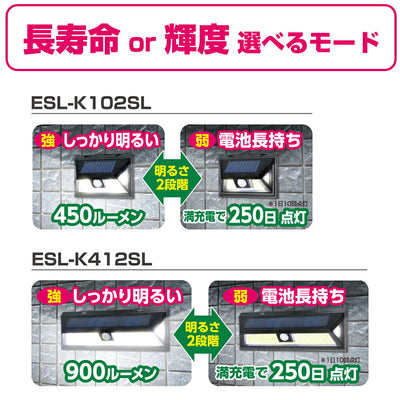 朝日電器（ELPA）　LEDセンサーウォールライト　【品番：ESL-K412SL】