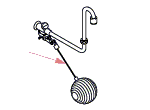 【メール便対応】LIXIL（INAX）　ボールタップ用支持棒（ナット付）　【品番：A-665（1P）】