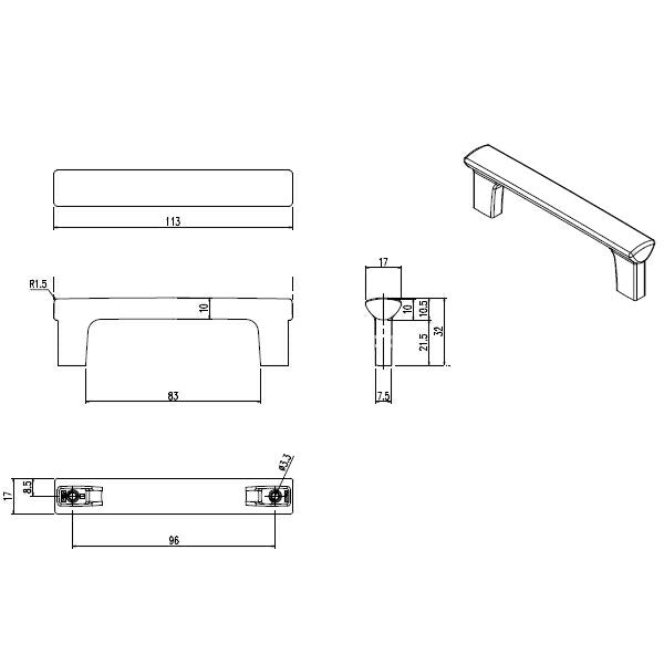 【メール便対応】LIXIL（INAX）　コの字トッテ　【品番：BT-STE-FTV2/G】