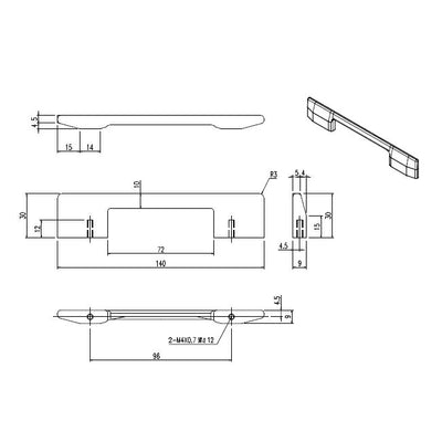 【メール便対応】LIXIL（INAX）　コの字型取っ手　【品番：BT-SR-K/16-C】