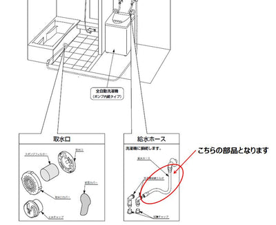 LIXIL（INAX）　風呂水利用システム専用給水ホース　【品番：STC-A-2133】◯