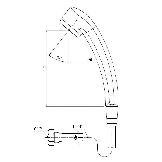 LIXIL（INAX）　ハンドシャワー （スプレー）　【品番：BF-6CBP】●