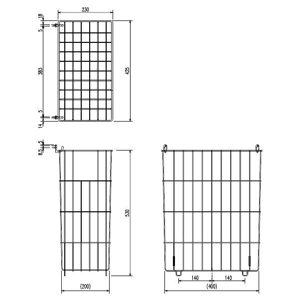 LIXIL（INAX）　サイドバスケット　【品番：BB-TD1-23】