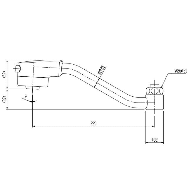 LIXIL（INAX）　キッチンスプレー付吐水口部　【品番：A-4303】