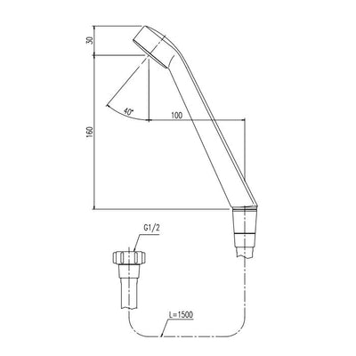 LIXIL（INAX）　エコフルシャワー＜ホワイト＞（ホース長1.5m）　【品番：BF-SD6BP-PU】