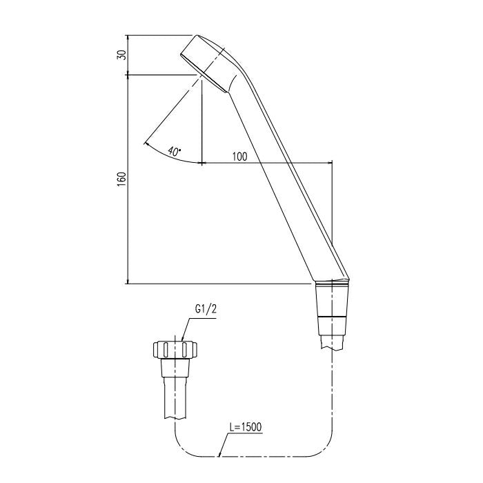 LIXIL（INAX）　エコフルシャワー＜ホワイト＞（ホース長1.5m）　【品番：BF-SD6BP-PU】