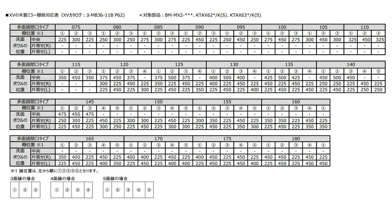 LIXIL（INAX）　棚板（木製多面鏡用）　黒　【品番：BM-MX2-225/K】