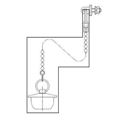 LIXIL（INAX）　ユニットバス専用 「ギボシ無」ゴム栓 ゴム栓径42mm・鎖長500mm　【品番：PBF-D42-L500】○