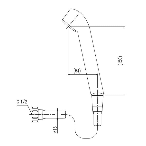 LIXIL（INAX）　スプレーシャワー 1.7m　【品番：BF-6JBP（1.7）-PU1】