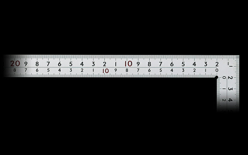 シンワ測定　曲尺厚手広巾 シルバー 30cm 表裏同目 8段目盛 cm表示 JIS　【品番：10451】