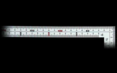 シンワ測定　曲尺広ピタ シルバー 50cm 表裏同目 内目盛端面基点目盛JIS　【品番：10034】