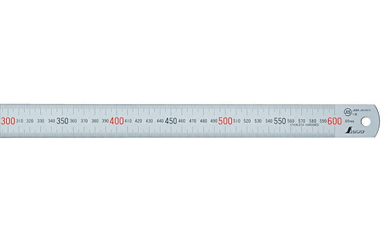 シンワ測定　直尺 ステン 60cm 赤数字入 JIS　【品番：14036】