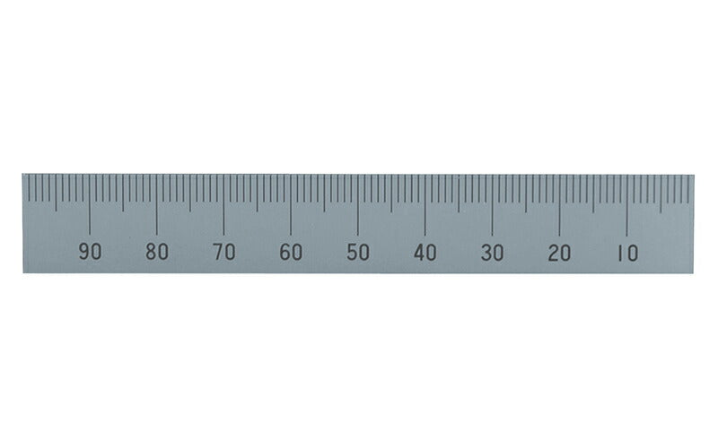 シンワ測定　マシンスケール 100mm 上段右基点目盛 穴なし　【品番：14135】