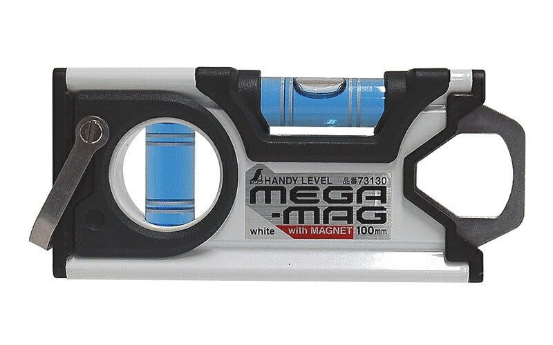 シンワ測定　ハンディレベル MEGA-MAG100mm 白 マグネット付　【品番：73130】