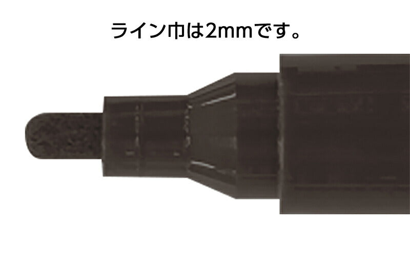 シンワ測定　工事用 ペイントマーカー 中字 丸芯 黒　【品番：78414】