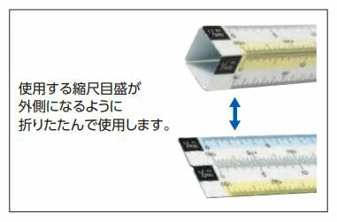 シンワ測定　折りたたみ縮尺スケール 8面 30cm　【品番：75746】