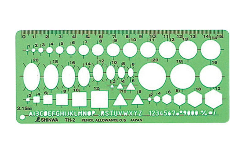 シンワ測定　テンプレート TH-2 一般総合定規（小）　【品番：66022】