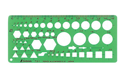 シンワ測定　テンプレート TJ-1 ボルトナット定規　【品番：66026】