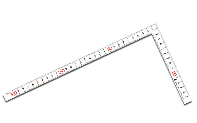 シンワ測定　曲尺同厚 ホワイト 30cm/1尺 併用目盛 名作　【品番：11104】